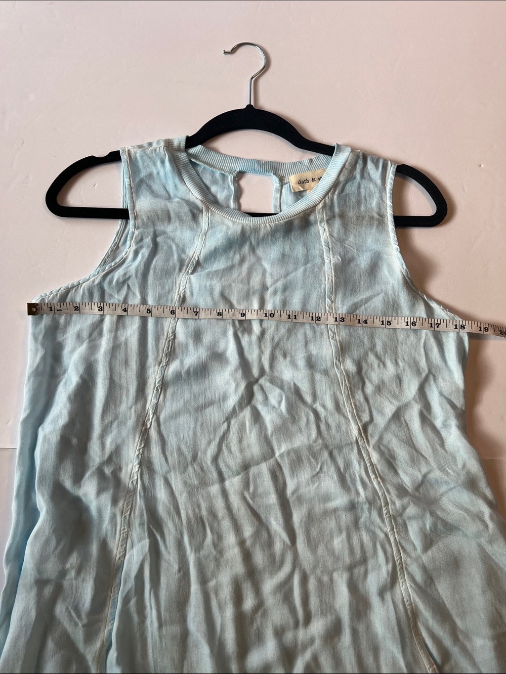Anthropologie Cloth & Stone Top Women’s S Light Blue Sleeveless High Low Tissue - Picture 6 of 10
